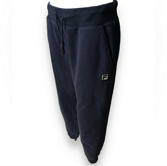 FILA Elastic Waist Drawstring Navy Blue Joggers EUC - Picture 1 of 6